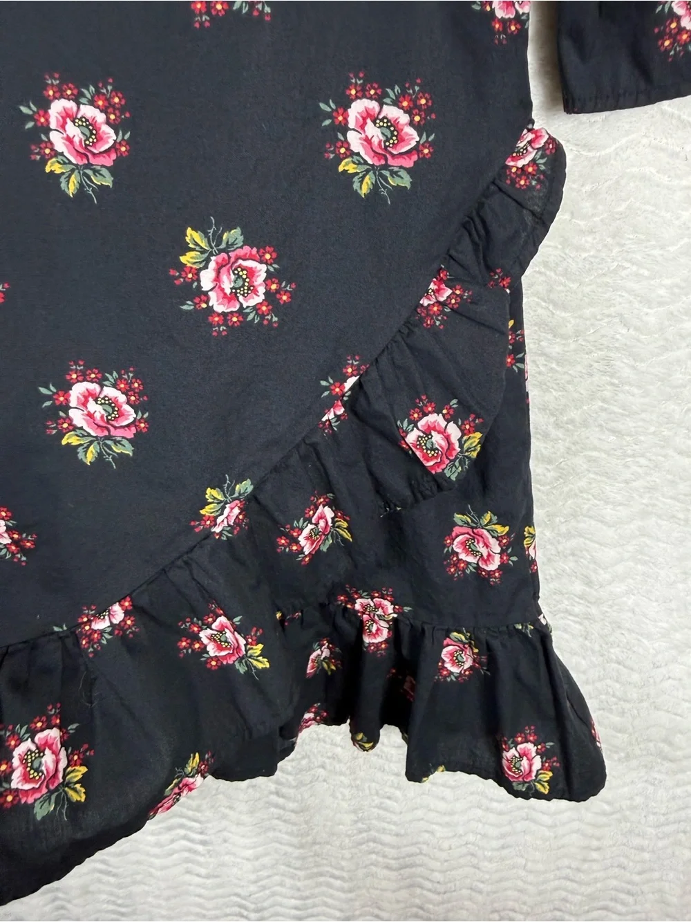 GAP Kids Black Dress with Pink and Yellow Floral Print